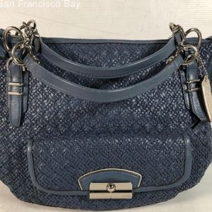 Coach Blue Denim Leather Womens Kristin Limited Edition Satchel Shoulder Handbag